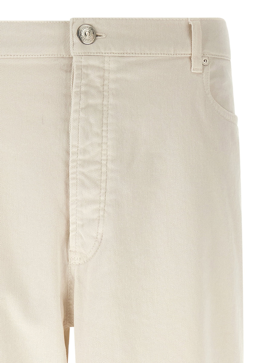 Brunello Cucinelli White Garment Dyed Denim Jeans