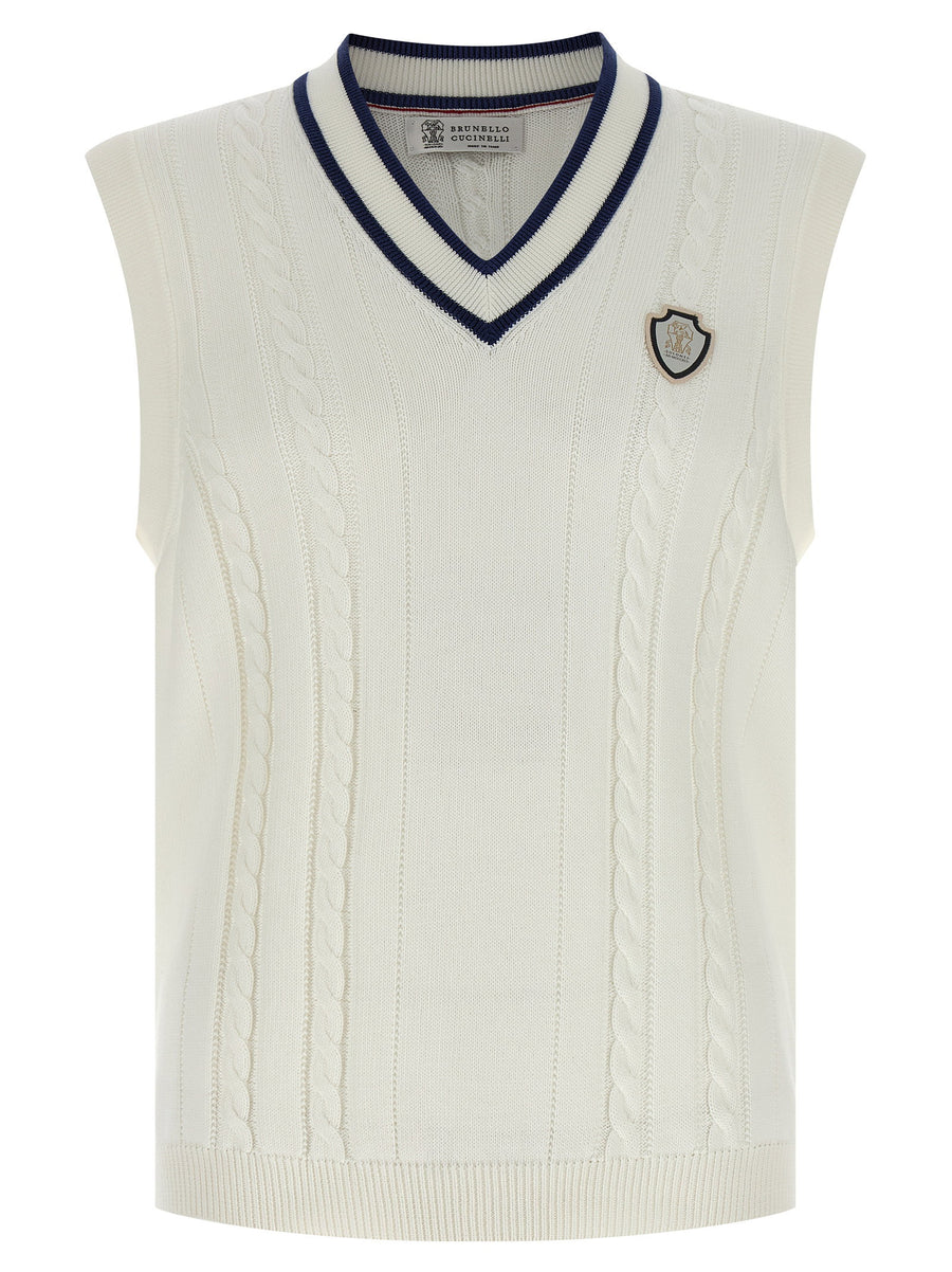 Brunello Cucinelli Cotton Braided Vest for Men Breathable