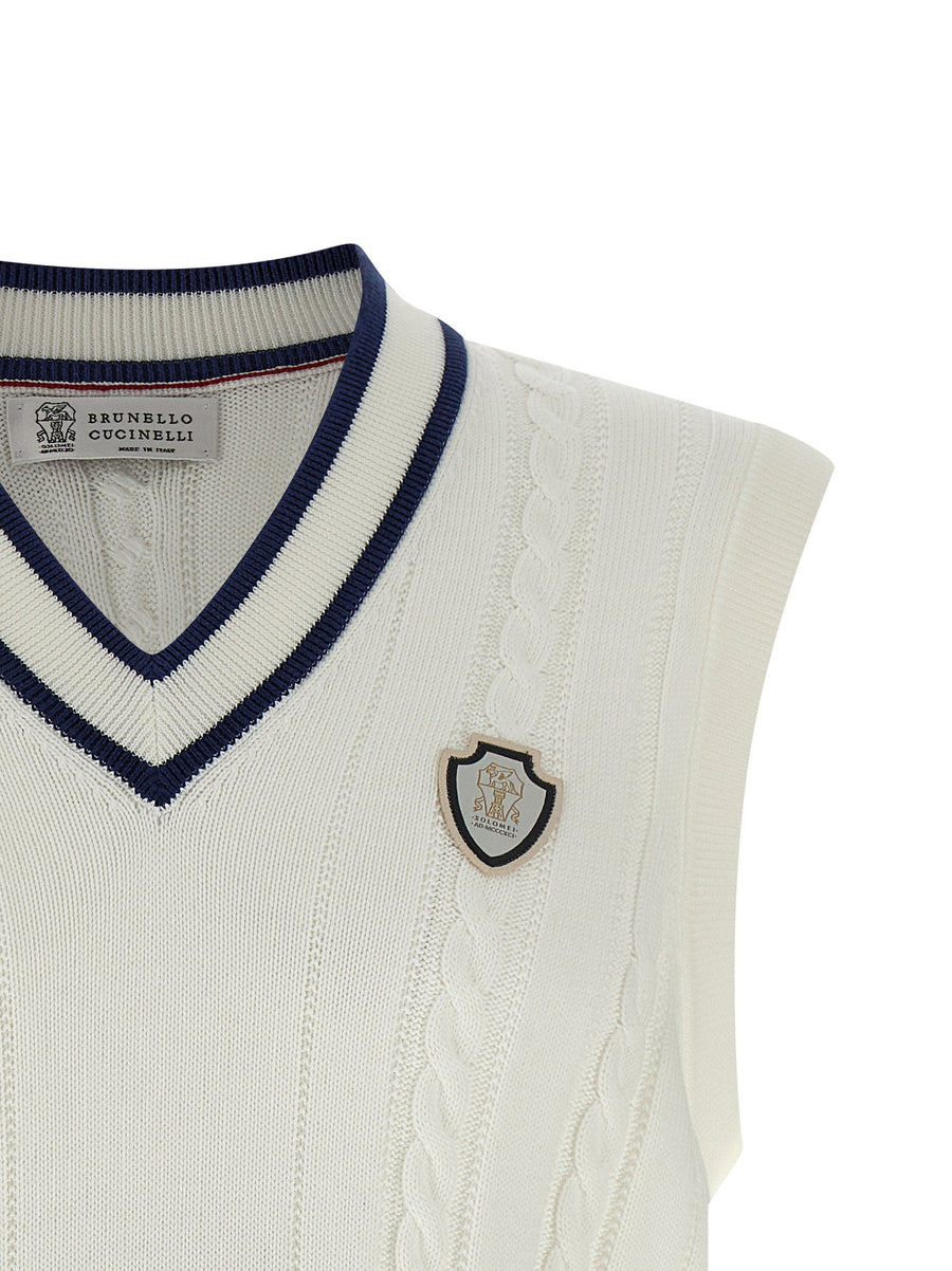 Brunello Cucinelli Cotton Braided Vest for Men Breathable