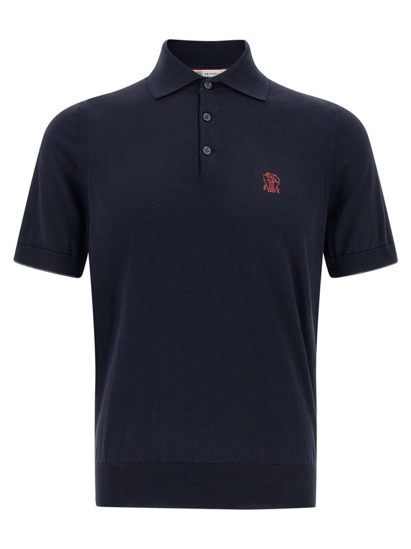 Brunello Cucinelli Logo Embroidery Polo Shirt