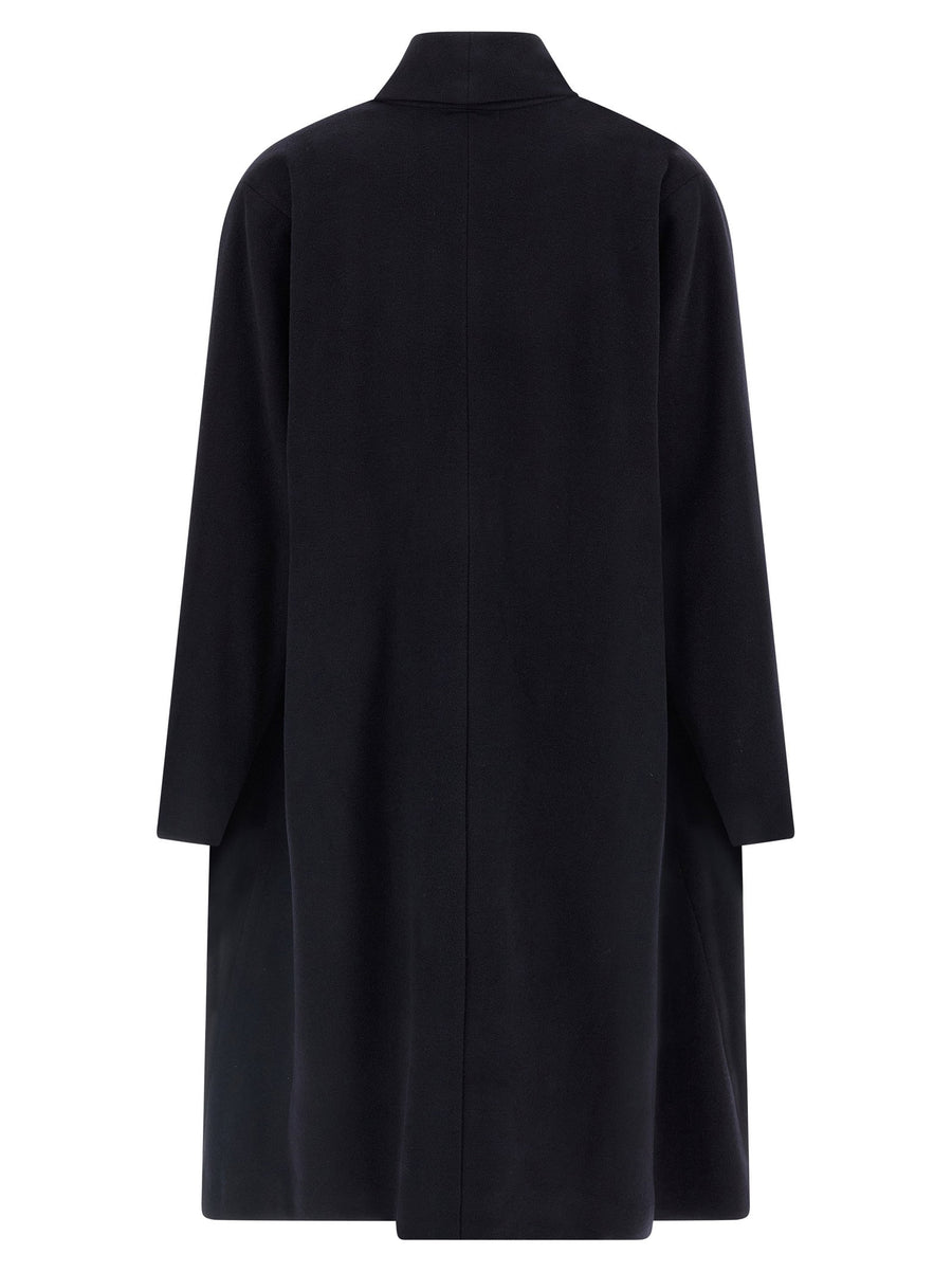 Isabel Marant Elise Coat for Women Premium Tailoring Black Wool Blend Long Double Breasted Shawl Collar
