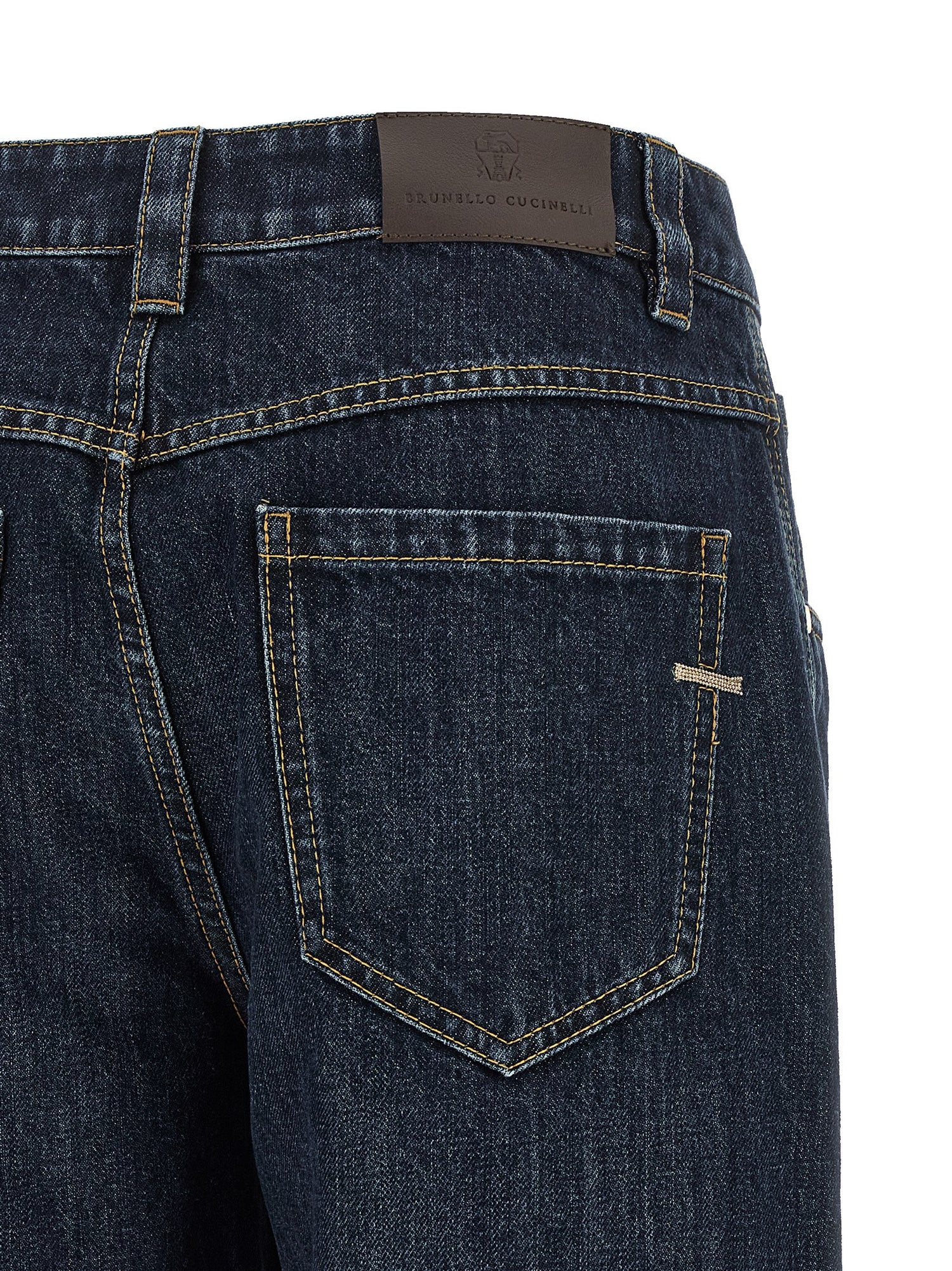 Brunello Cucinelli Shiny Bartack Jeans
