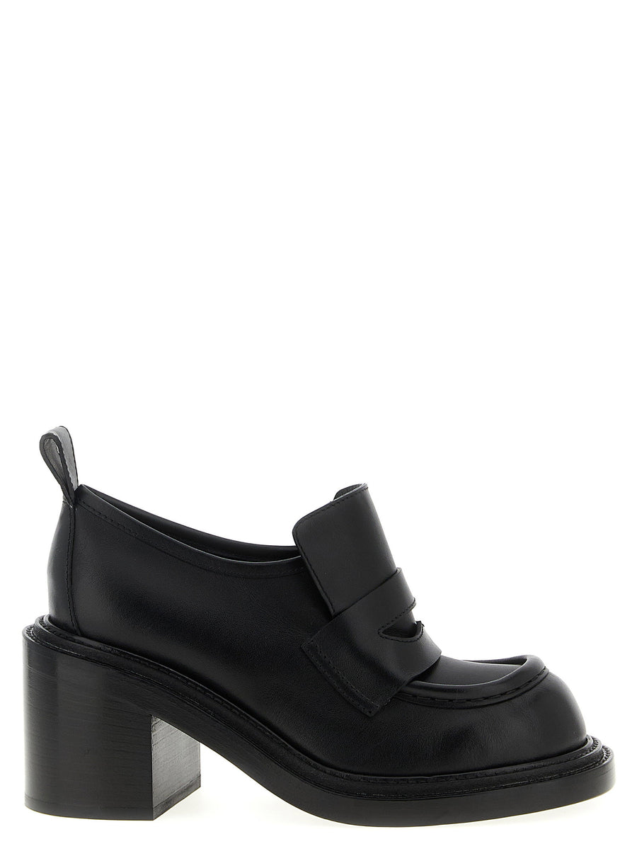 Moschino Olivia Loafers For Women Black Brushed Calfskin Leather Luxurious Everyday Comfort