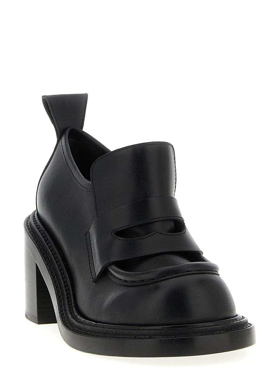 Moschino Olivia Loafers For Women Black Brushed Calfskin Leather Luxurious Everyday Comfort