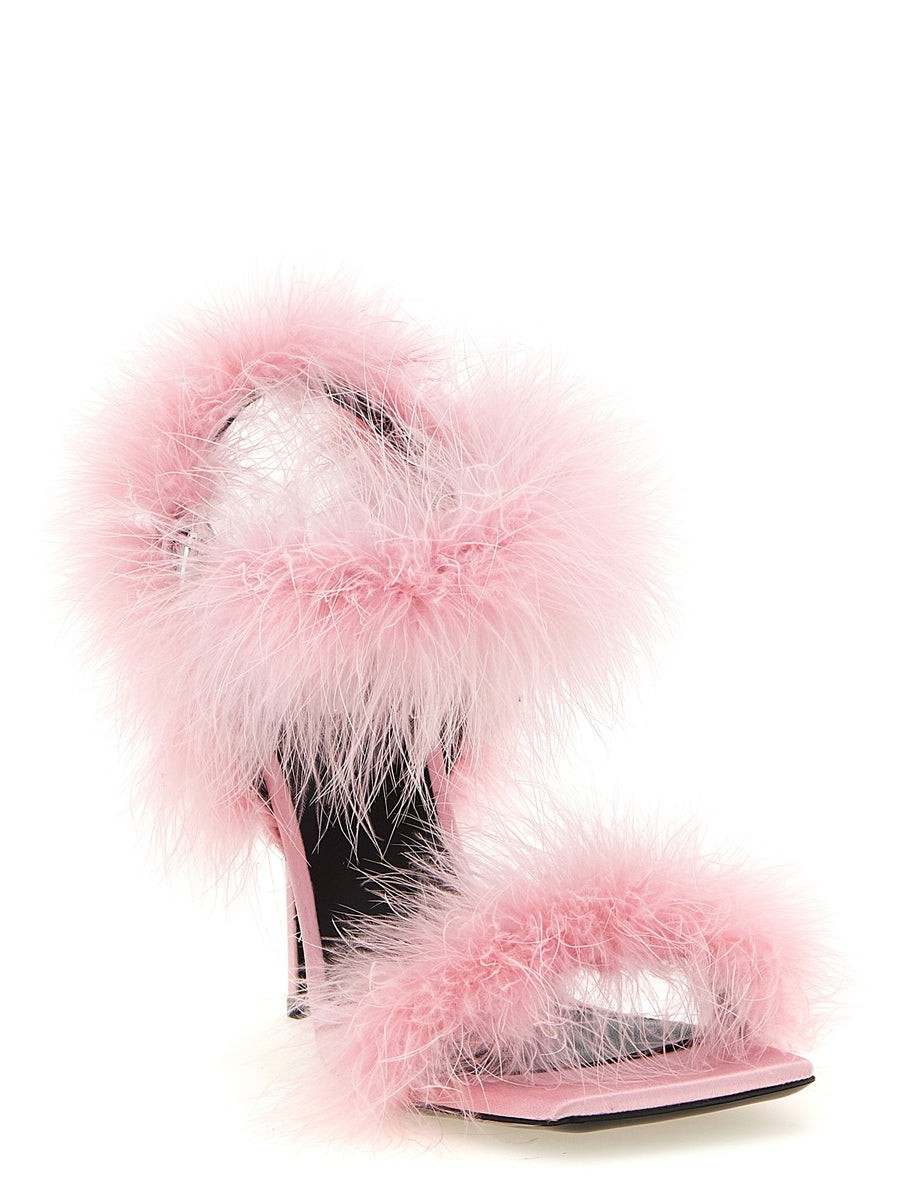 Moschino Pink Satin Sandals For Women With Adjustable Strap And Luxurious Square Toe