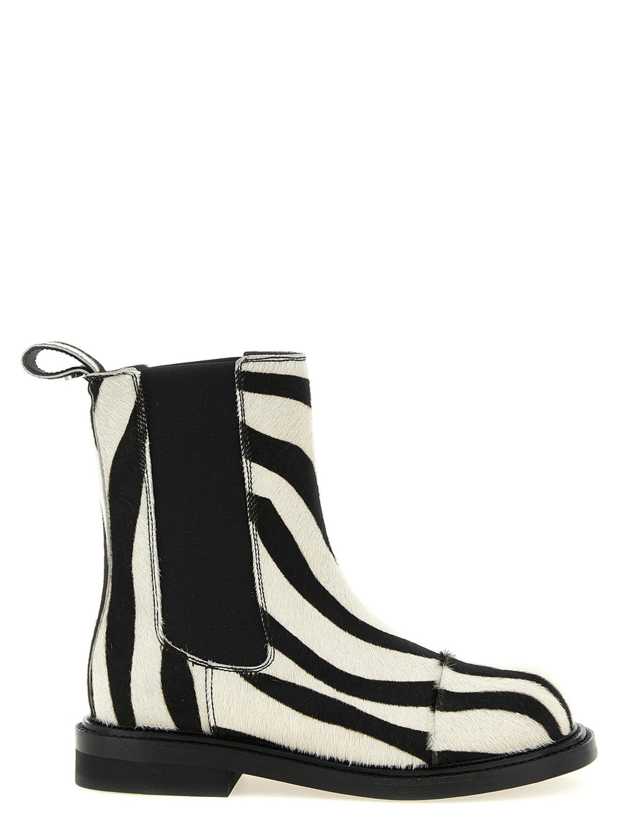 Moschino Zebra Pony Ankle Boots