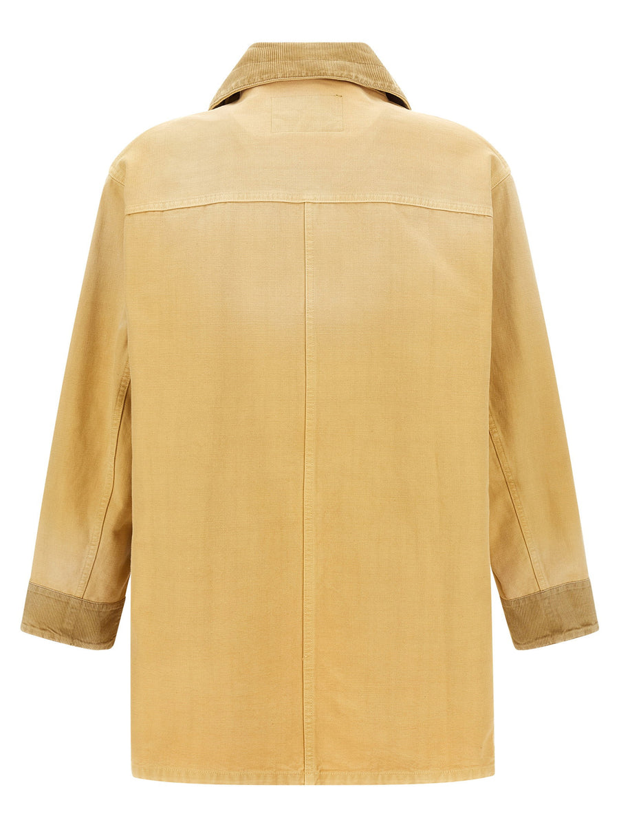 Wales Bonner Sierra Coat For Women Luxury Unlined Cotton Canvas With Tone On Tone Corduroy Panels