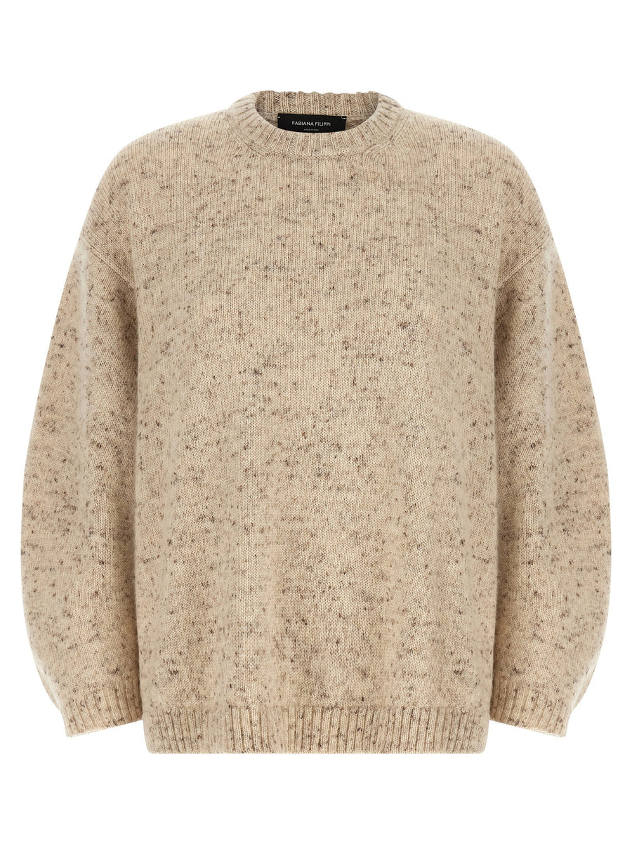 Fabiana Filippi Melange Wool Blend Knit Top In Pink