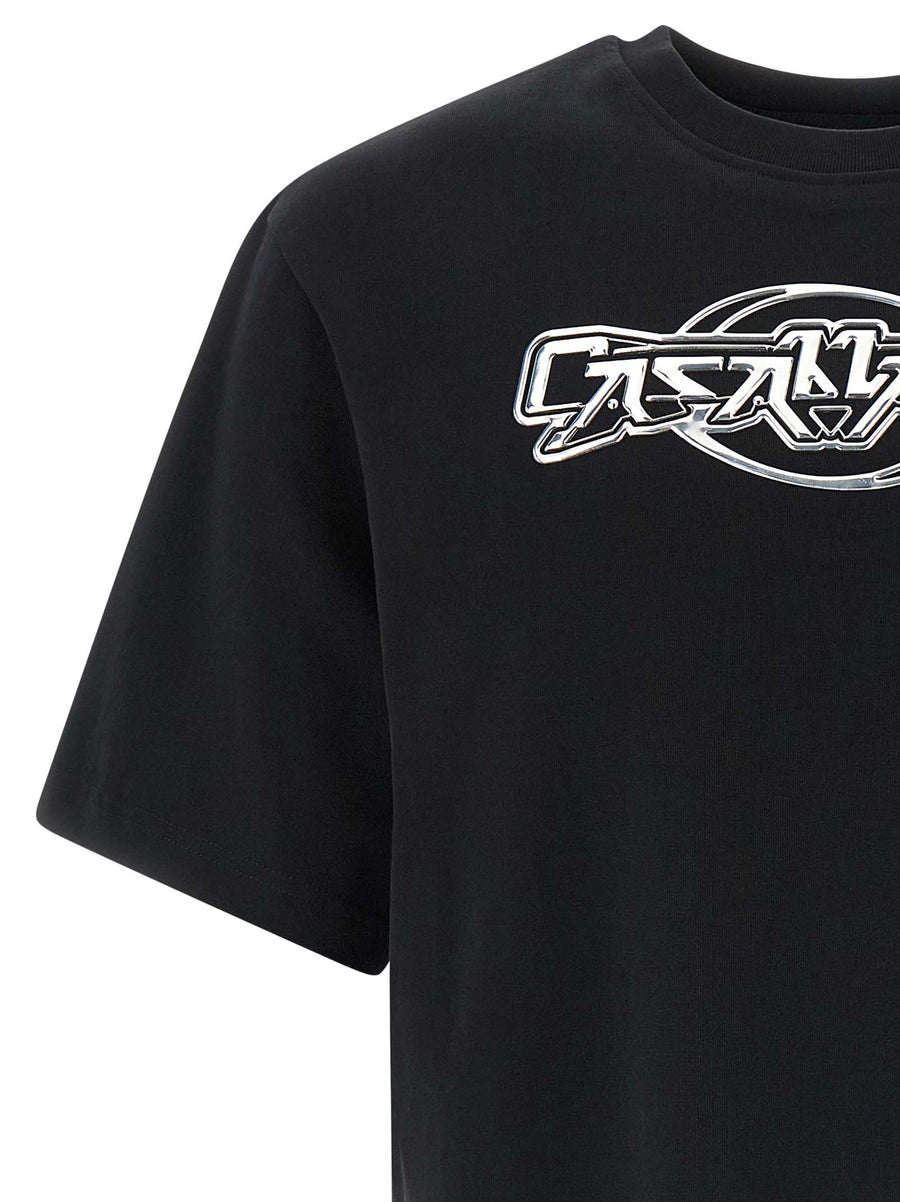 Casablanca Chrome T Shirt For Men Relaxed Fit All Day Comfort Front 3D Logo Organic Cotton