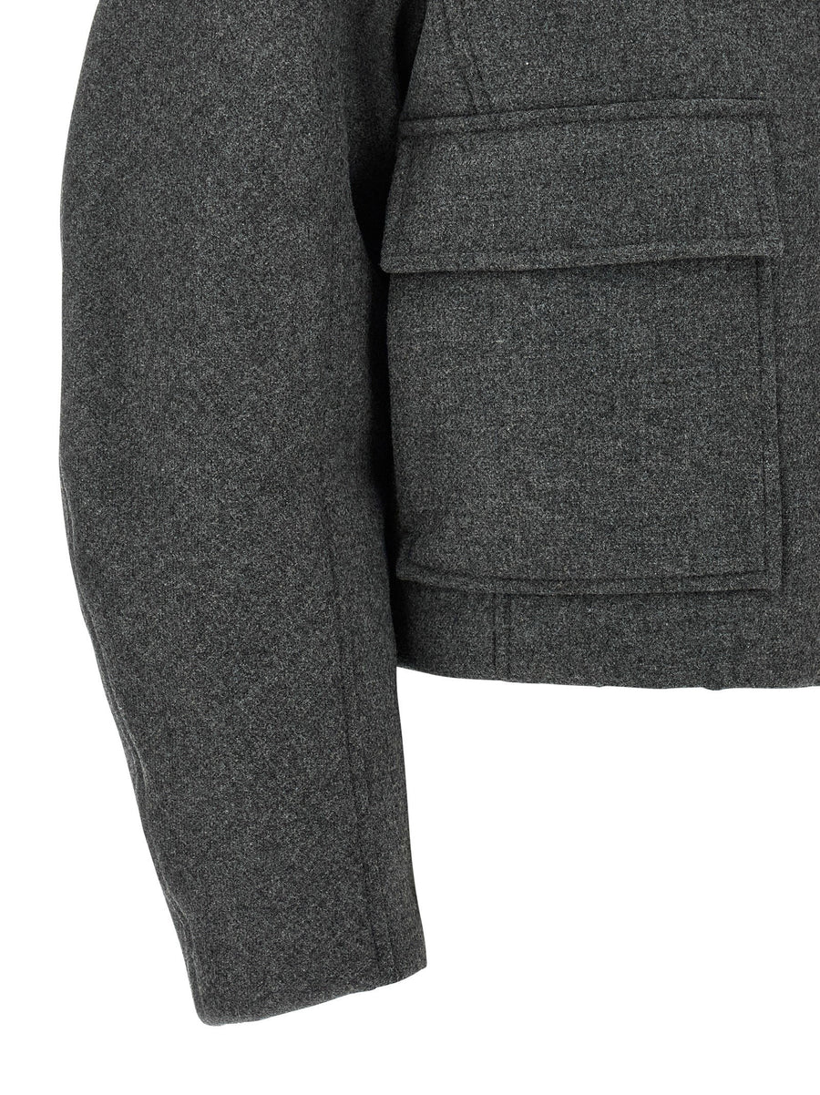 Brunello Cucinelli Shearling Collar Cropped Jacket