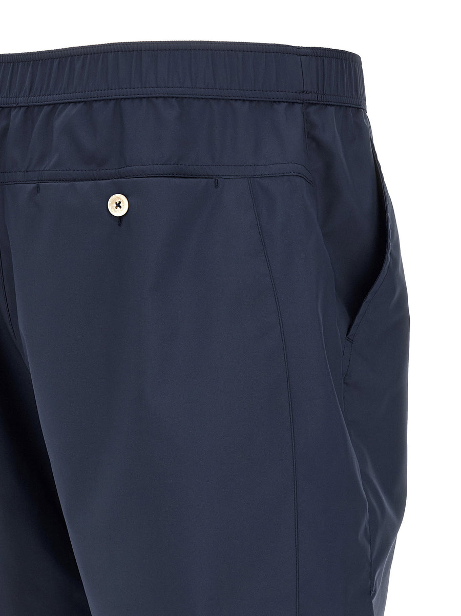 Brunello Cucinelli Tennis Bermuda Shorts For Men Premium Luxury Performance Fabric With Embroidered Logo