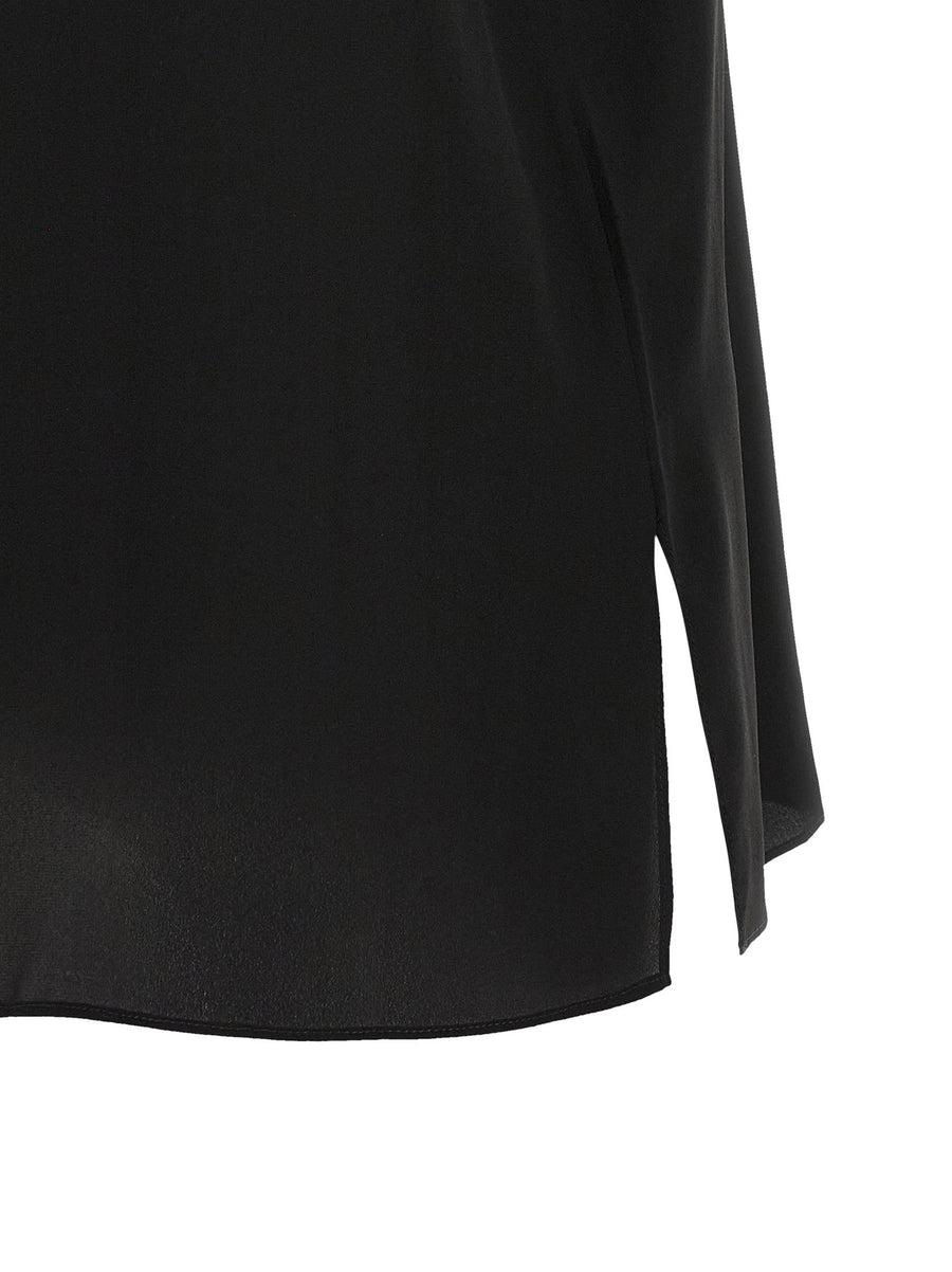 Brunello Cucinelli Monile Silk Top Black Sleeveless With Back Monile Detail