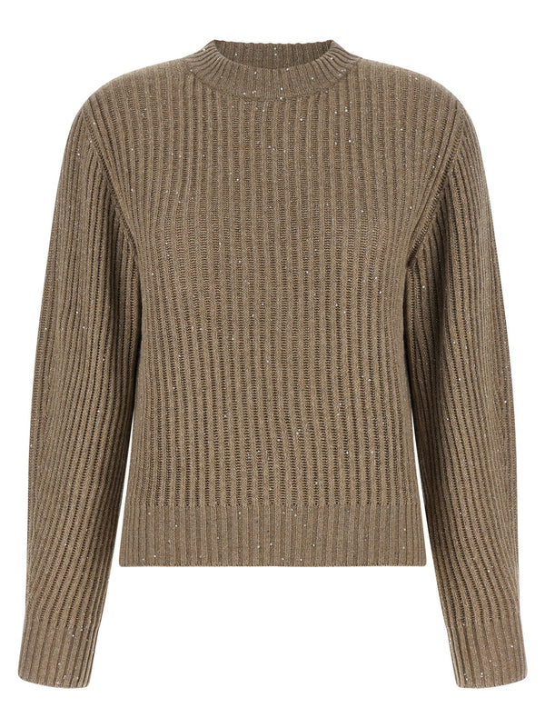 Brunello Cucinelli Sparkling Sweater Luxurious Cashmere Wool Blend With Lamé Thread And Sequins For Women