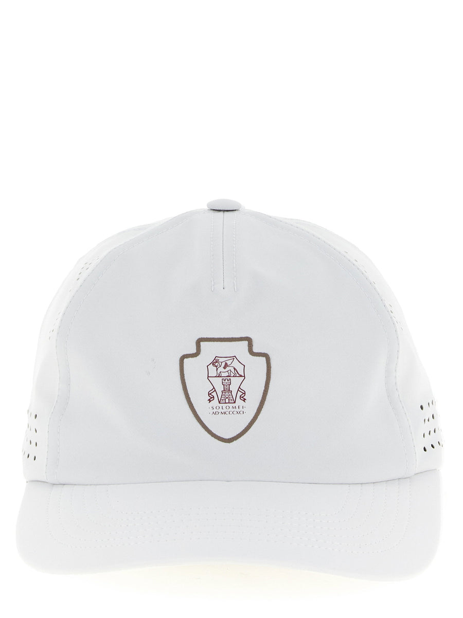 Brunello Cucinelli Tennis Logo Cap Openwork Techno Fabric Front Embroidery Adjustable Velcro Back Mens Luxury Headwear