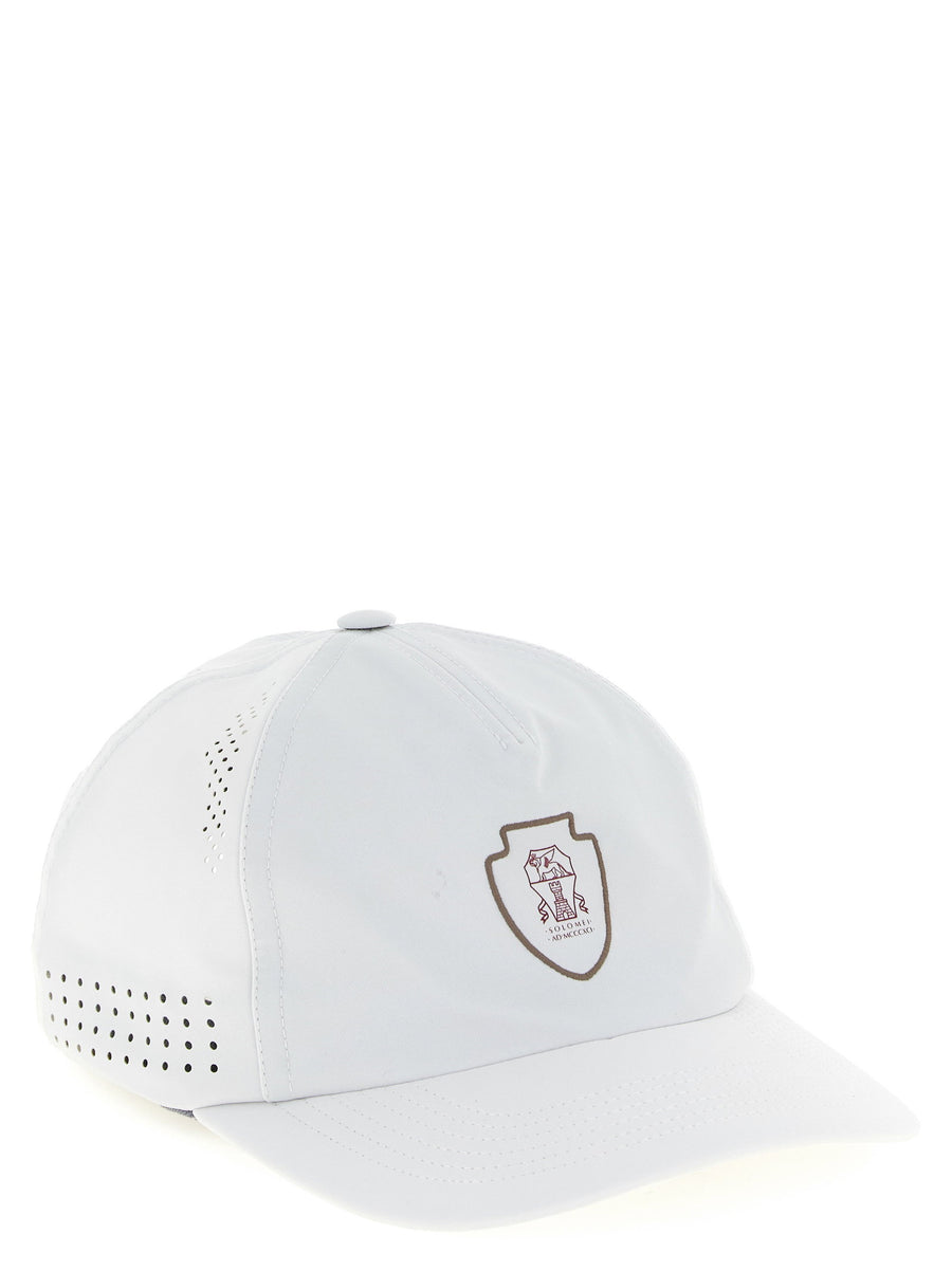 Brunello Cucinelli Tennis Logo Cap Openwork Techno Fabric Front Embroidery Adjustable Velcro Back Mens Luxury Headwear