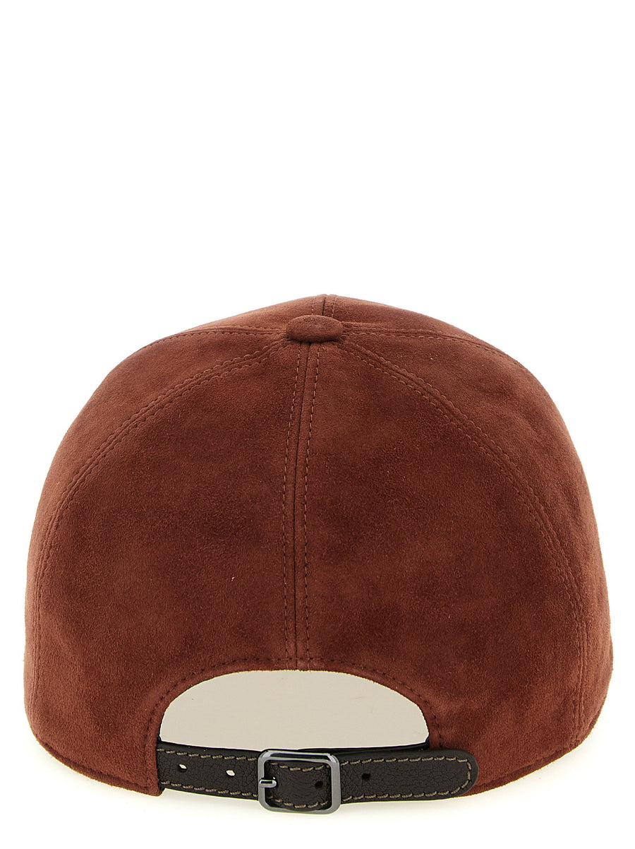 Brunello Cucinelli Baseball Cap for Women Luxurious Lamb Leather Suede with Adjustable Strap