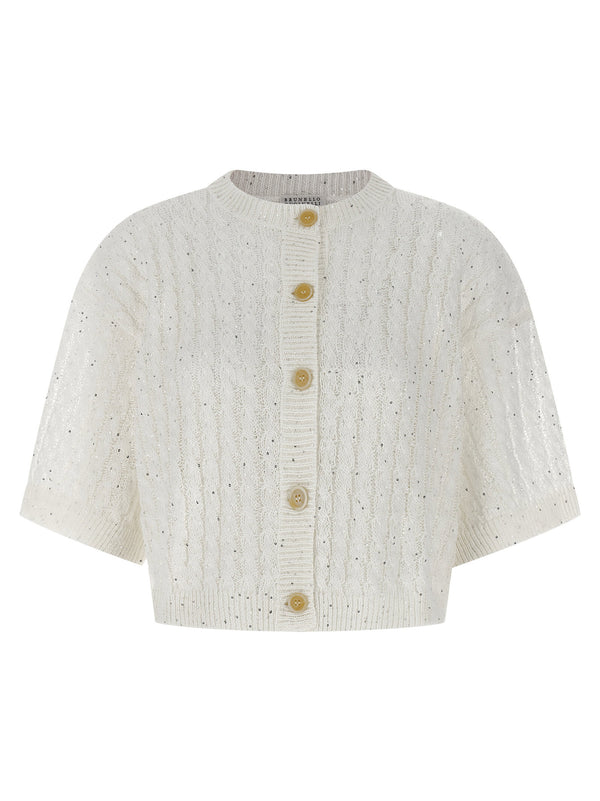 Brunello Cucinelli Dazzling Cable Cardigan