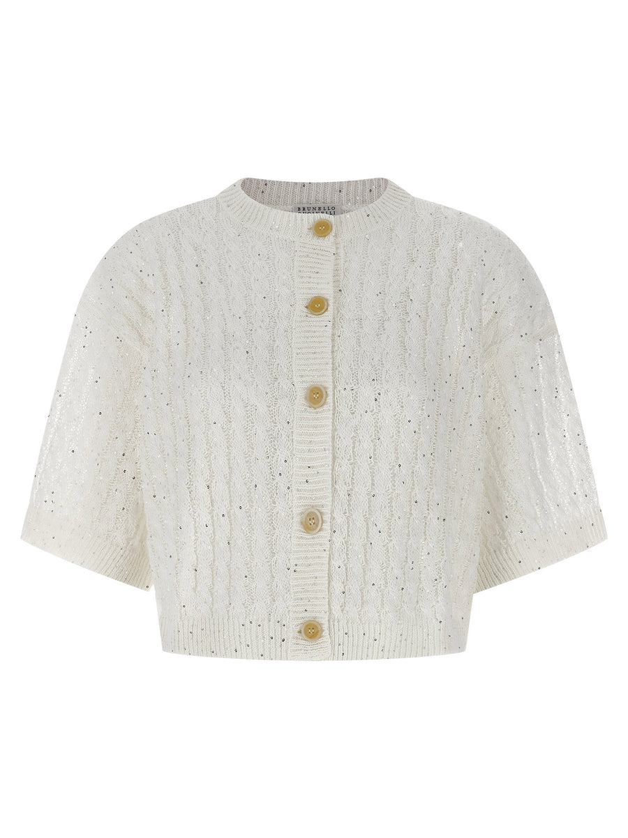 Brunello Cucinelli Dazzling Cable Cardigan