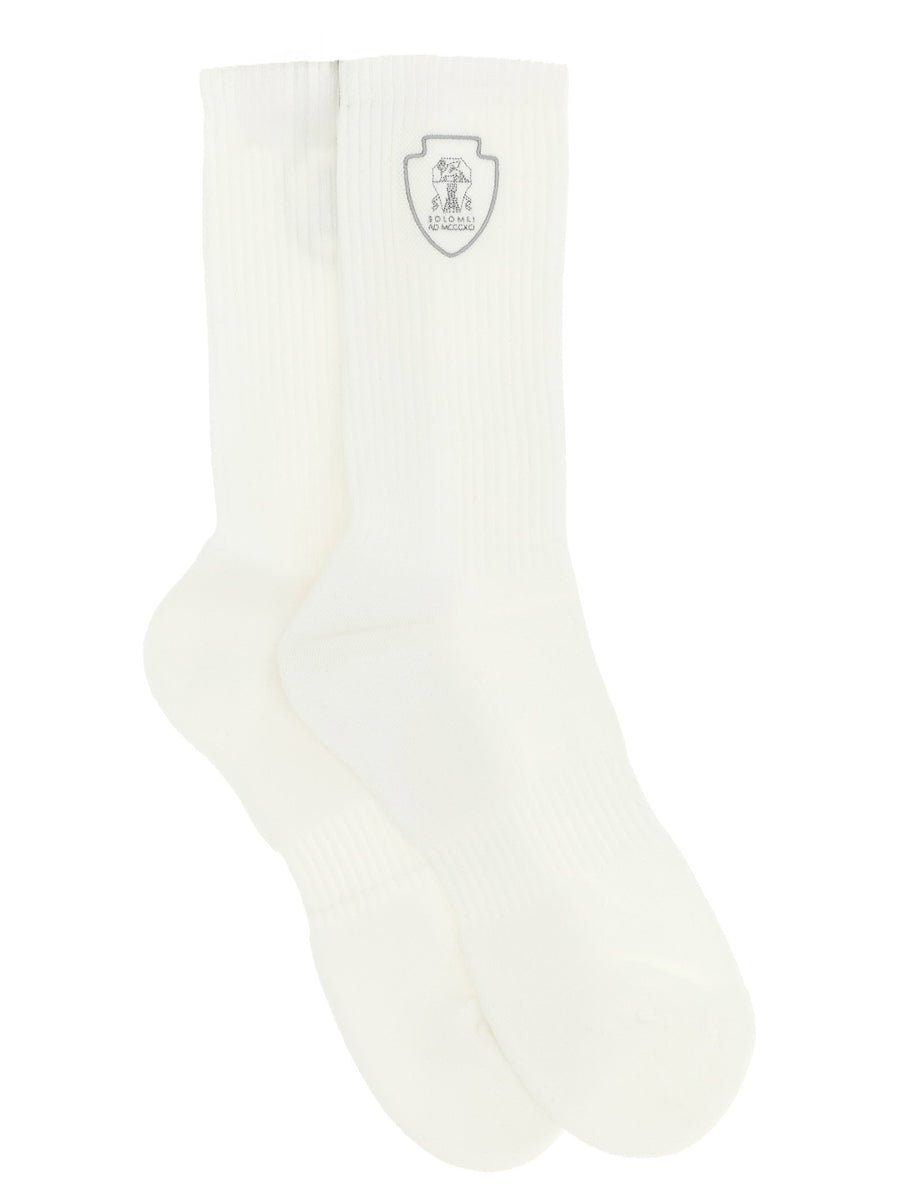 Brunello Cucinelli Tennis Logo Tights For Men Luxury Knit With Subtle Branding Details
