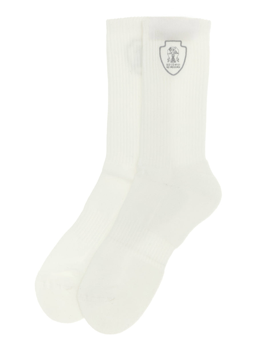 Brunello Cucinelli Tennis Logo Tights For Men Luxury Knit With Subtle Branding Details