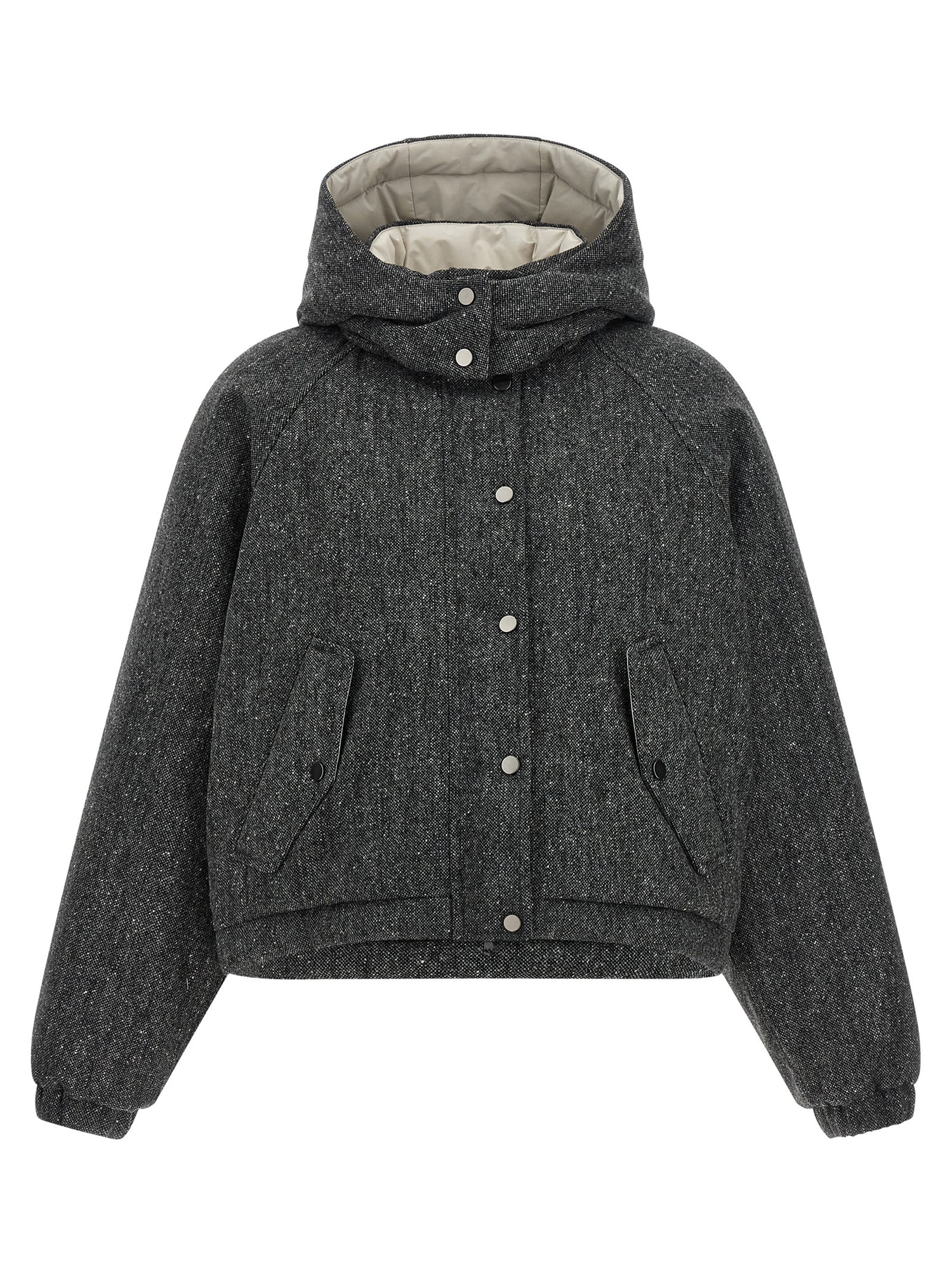 Brunello Cucinelli Shiny Zipper Pull Down Jacket