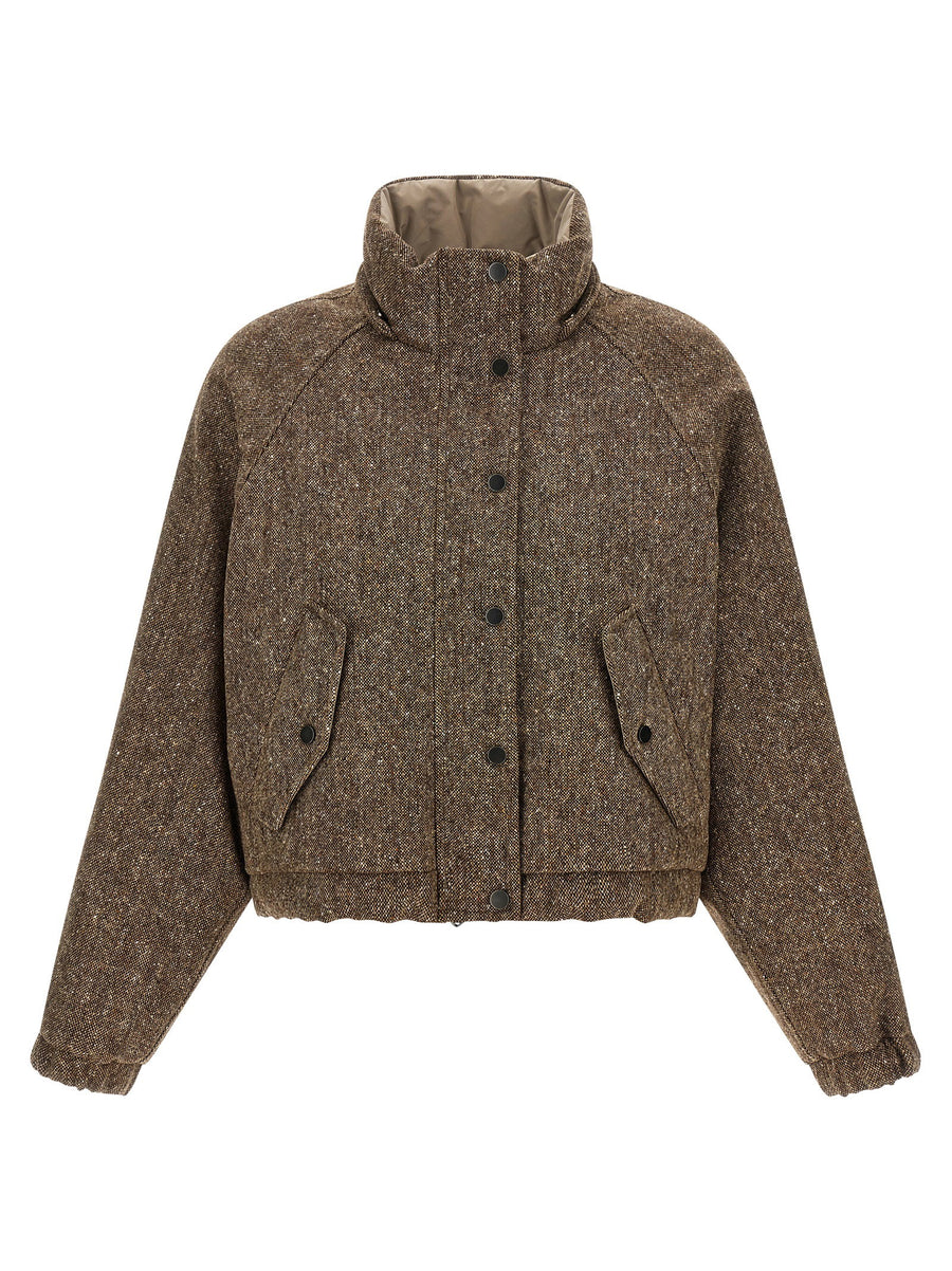 Brunello Cucinelli Donegal Tweed Down Jacket