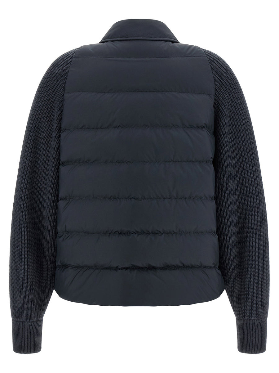 Brunello Cucinelli Shiny Flap Detail Down Jacket
