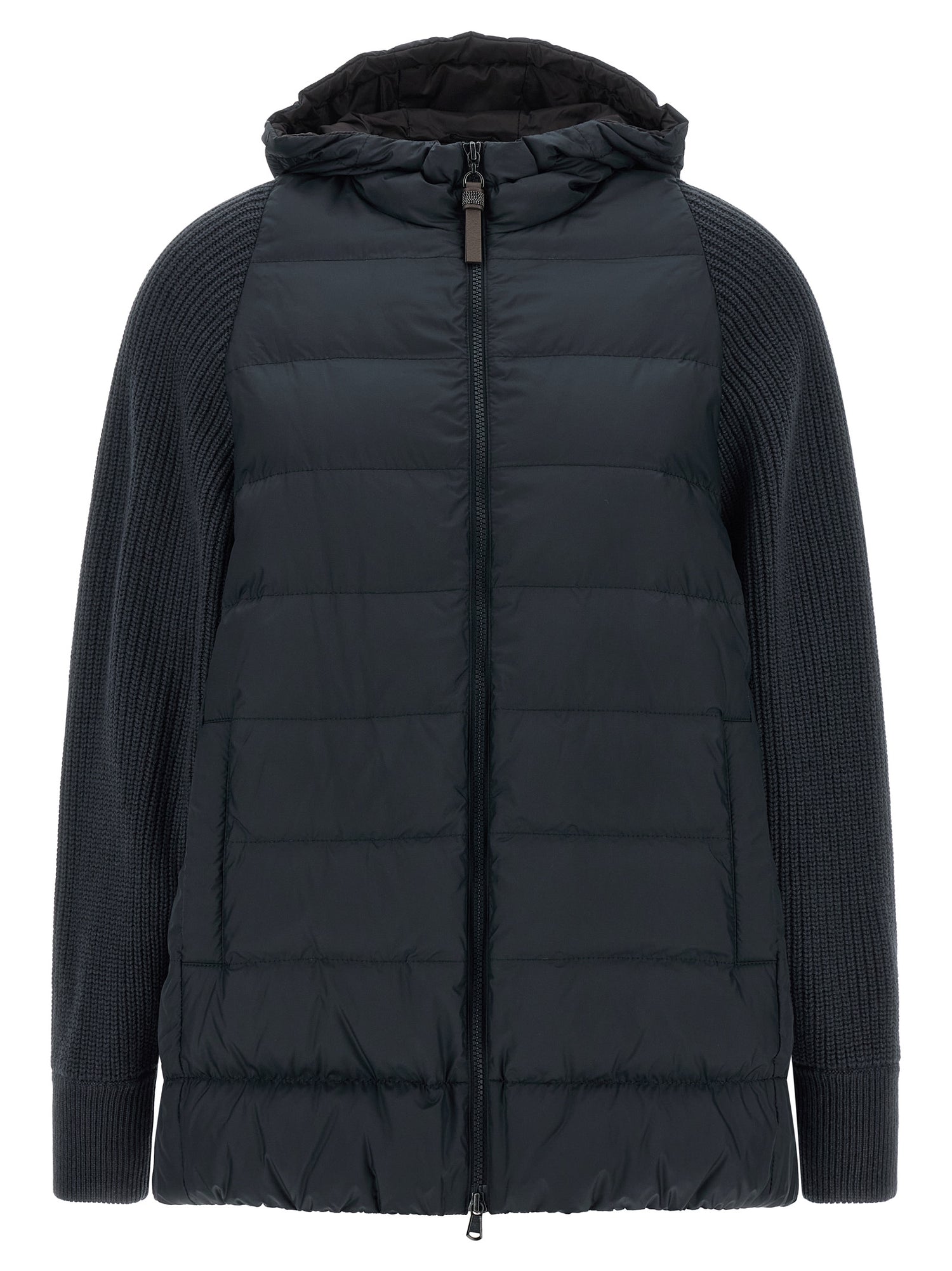 Brunello Cucinelli Shiny Zipper Pull Down Jacket