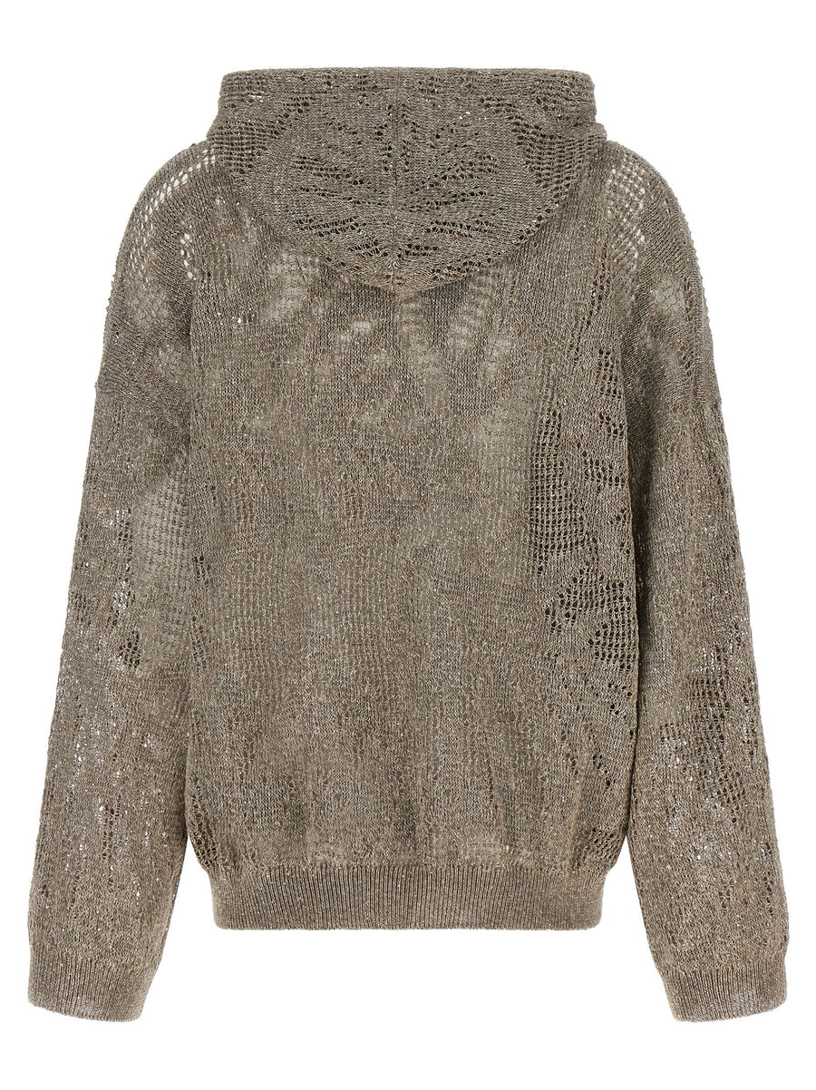 Brunello Cucinelli Openwork Hooded Sweater