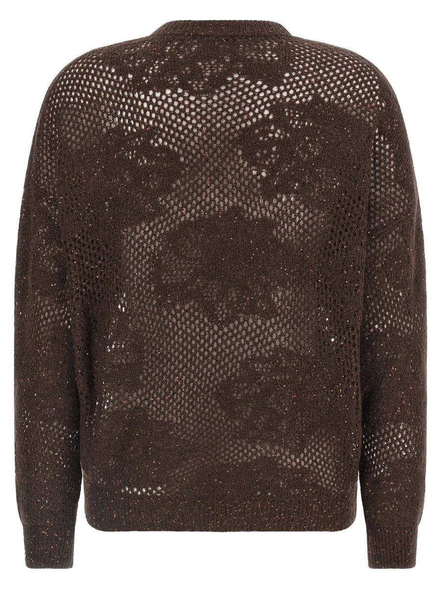 Brunello Cucinelli Flower Lace Sweater