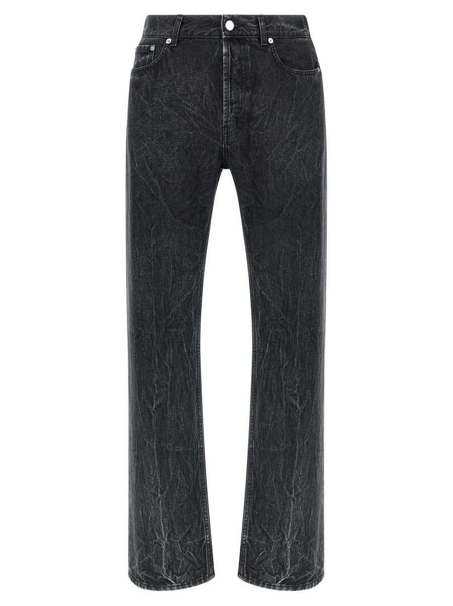 Séfr Classic Cut Jeans For Men Italian 12oz Cotton Denim Black Marble Wash Durable Everyday Wear