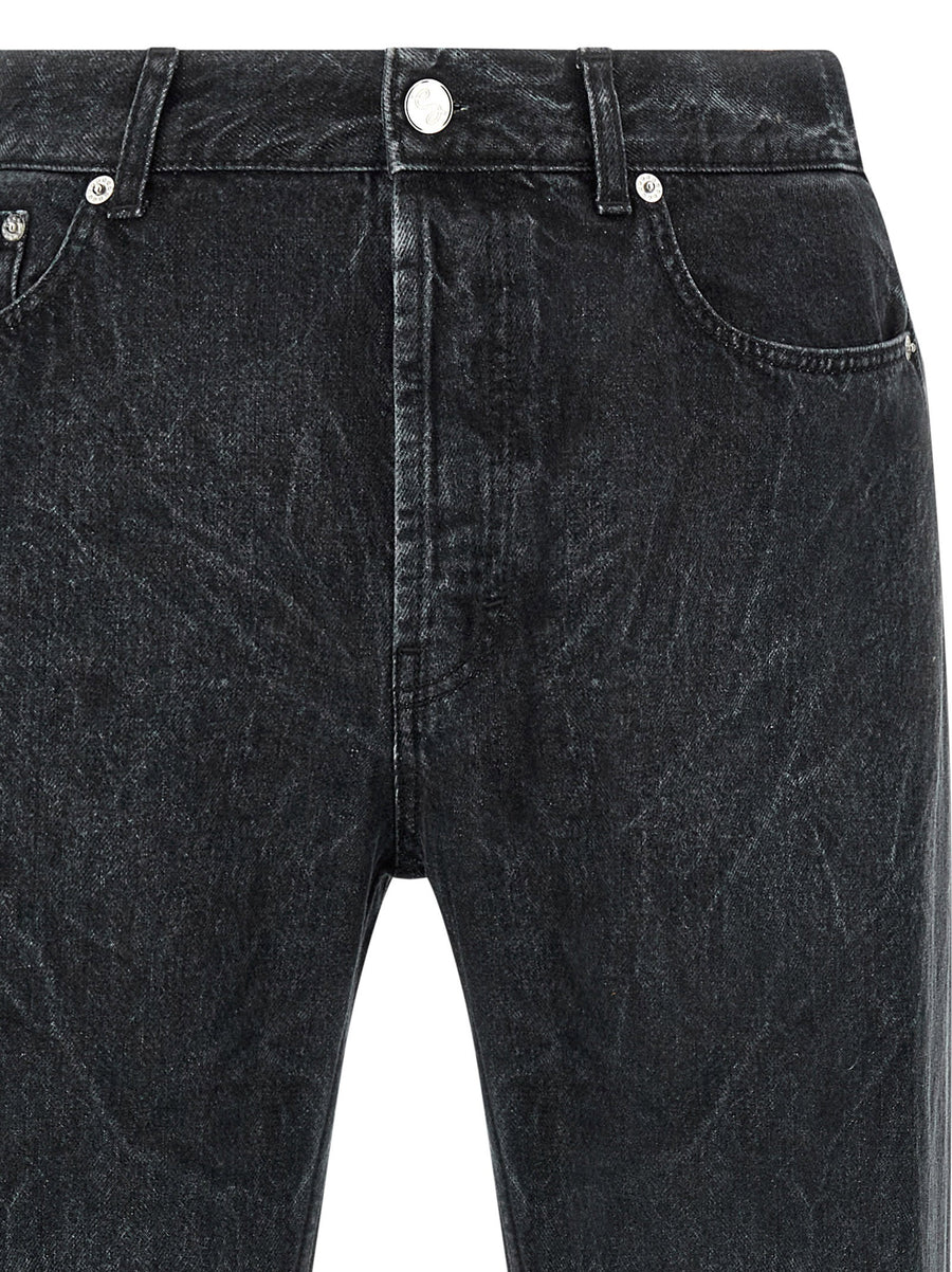 Séfr Classic Cut Jeans For Men Italian 12oz Cotton Denim Black Marble Wash Durable Everyday Wear
