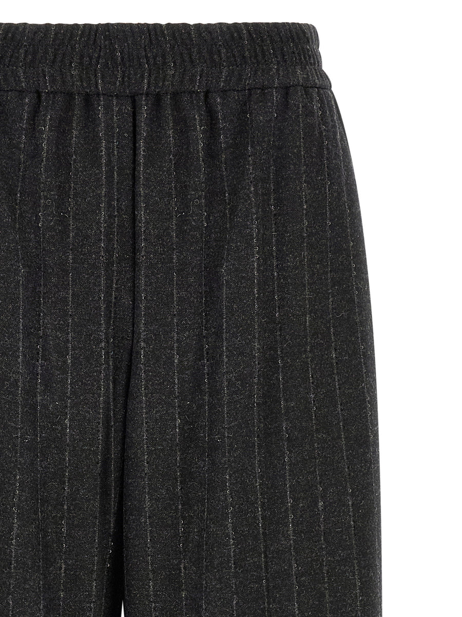 Brunello Cucinelli Micro Sequin Pinstripe Pants