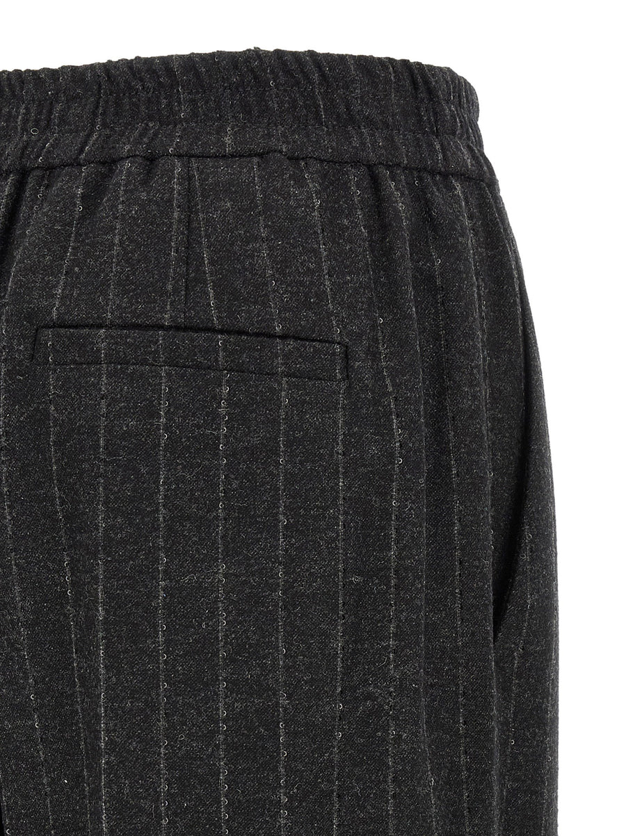 Brunello Cucinelli Micro Sequin Pinstripe Pants