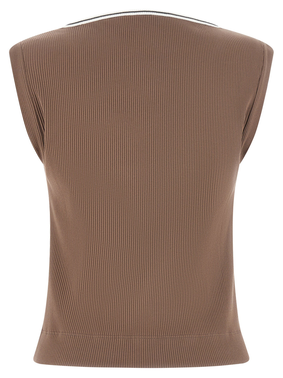 Brunello Cucinelli Shiny Trim Tank Top