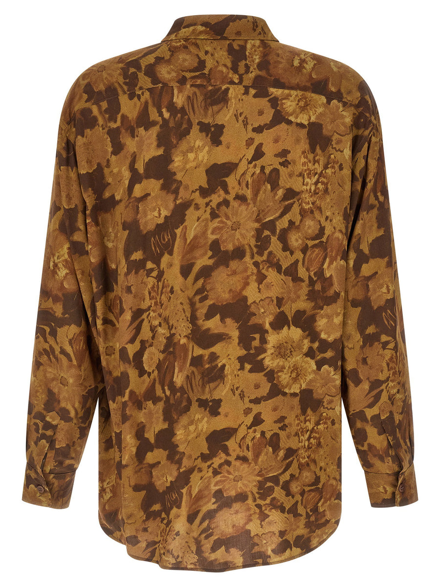 Magliano Dried Flower Shirt For Men Lightweight Viscose With Allover Floral Print