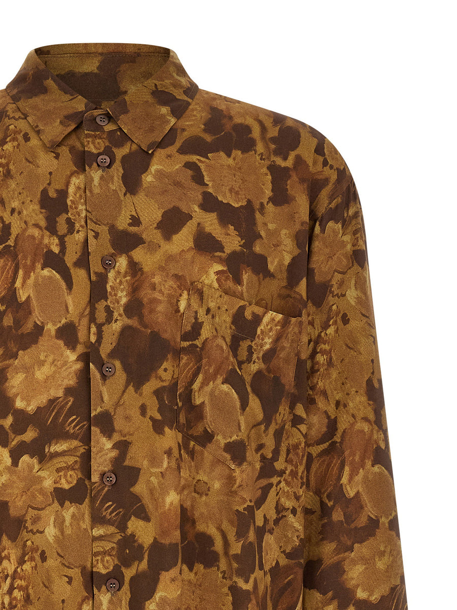 Magliano Dried Flower Shirt For Men Lightweight Viscose With Allover Floral Print