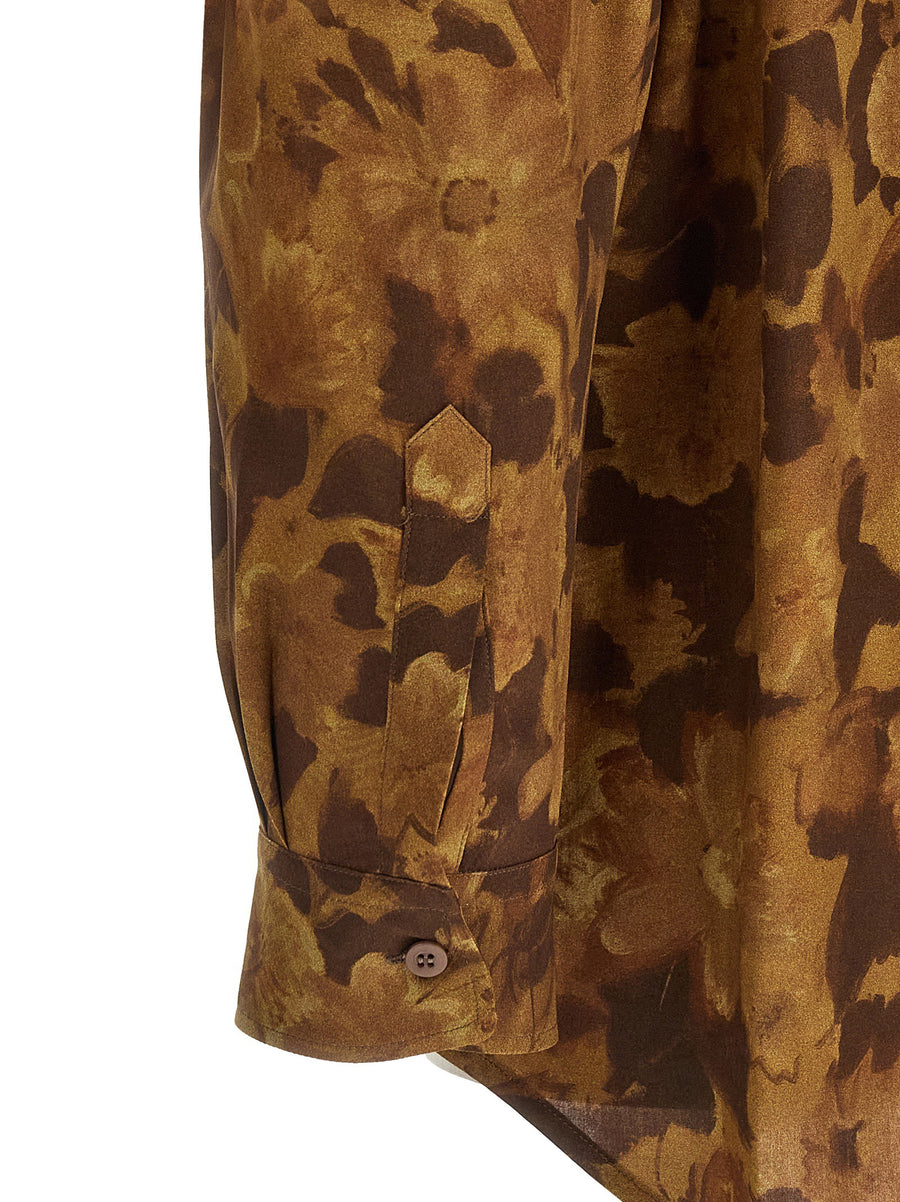 Magliano Dried Flower Shirt For Men Lightweight Viscose With Allover Floral Print