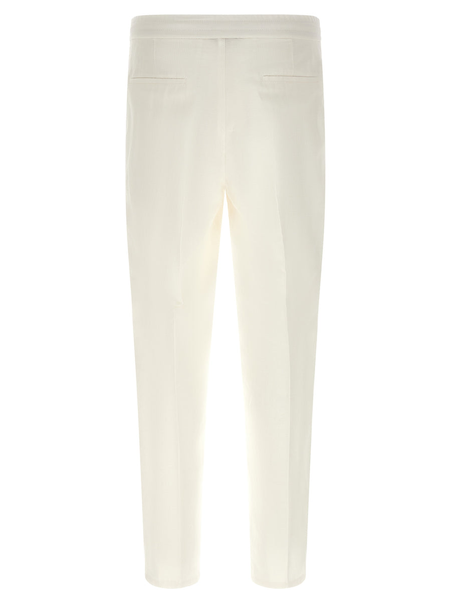 Brunello Cucinelli Linen Trousers for Men Breathable Linen Cotton Blend with Adjustable Waist Luxury Summer Tailoring