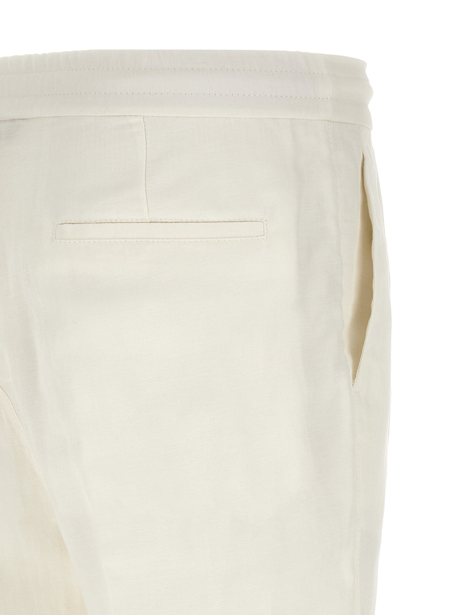 Brunello Cucinelli Linen Trousers for Men Breathable Linen Cotton Blend with Adjustable Waist Luxury Summer Tailoring