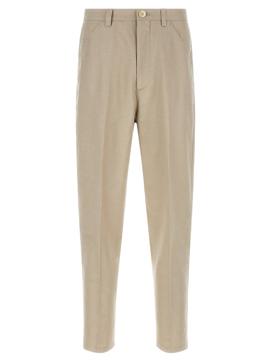 Brunello Cucinelli Panama Pants Cotton Linen Blend Luxury Trousers
