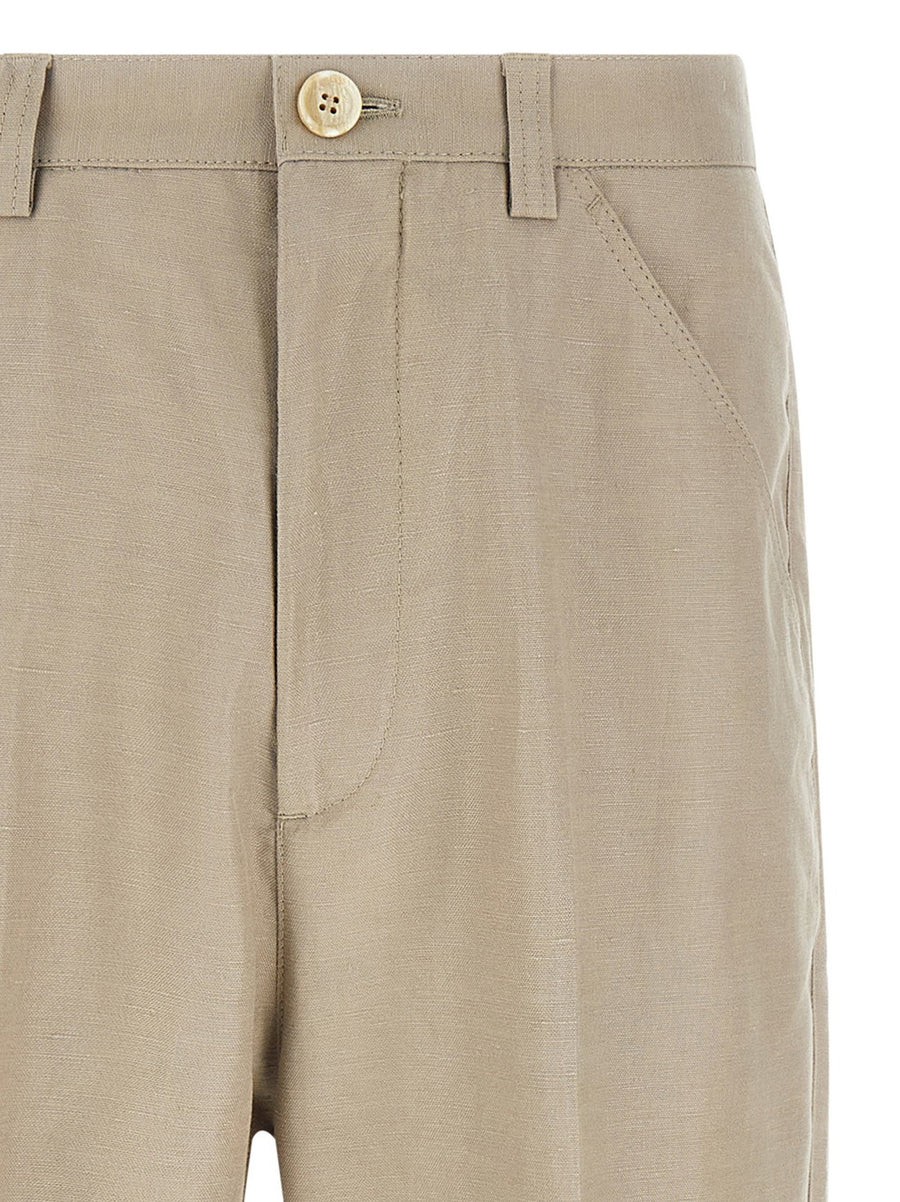 Brunello Cucinelli Panama Pants Cotton Linen Blend Luxury Trousers