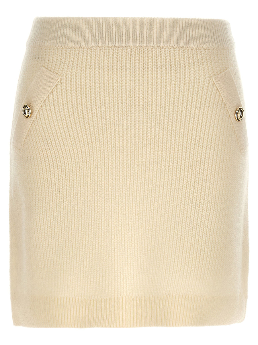 Michael Michael Kors Knitted Wool Blend Skirt for Women with Elastic Waistband Soft Knit Silhouette Everyday Chic
