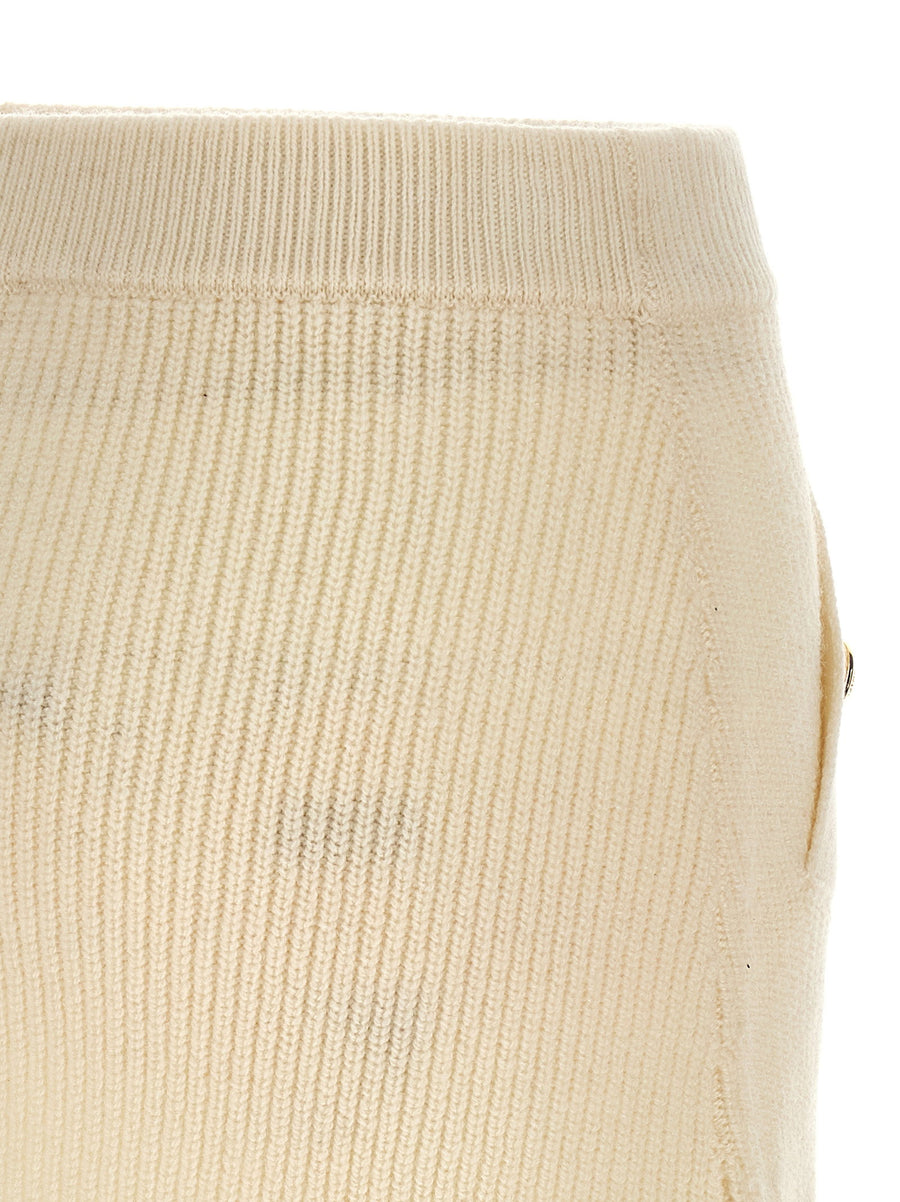 Michael Michael Kors Knitted Wool Blend Skirt for Women with Elastic Waistband Soft Knit Silhouette Everyday Chic
