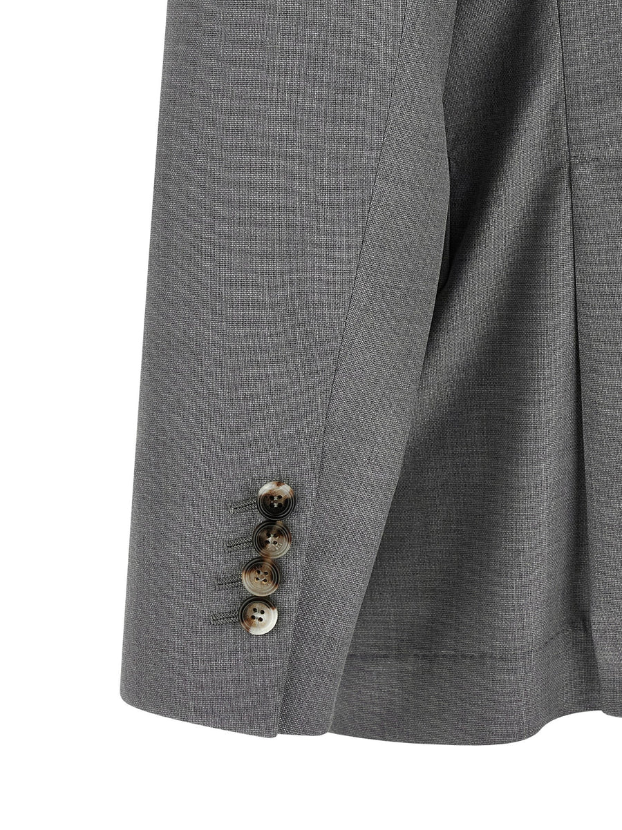 Brunello Cucinelli Hopsack Blazer Breathable Virgin Wool Silk Blend Italian Craftsmanship For Modern Men