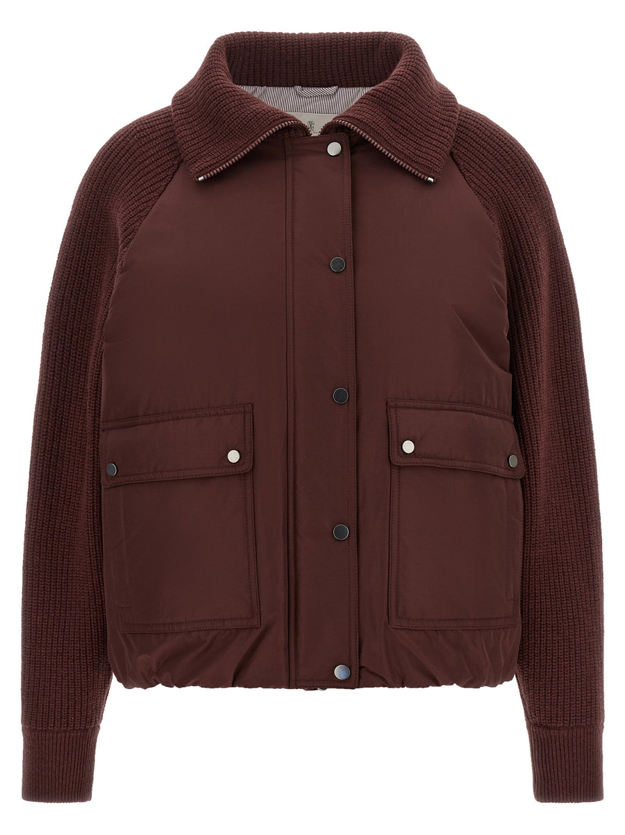 Brunello Cucinelli Shiny Zipper Pull Down Jacket