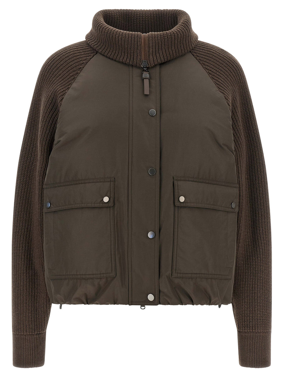 Brunello Cucinelli Knit Insert Down Jacket