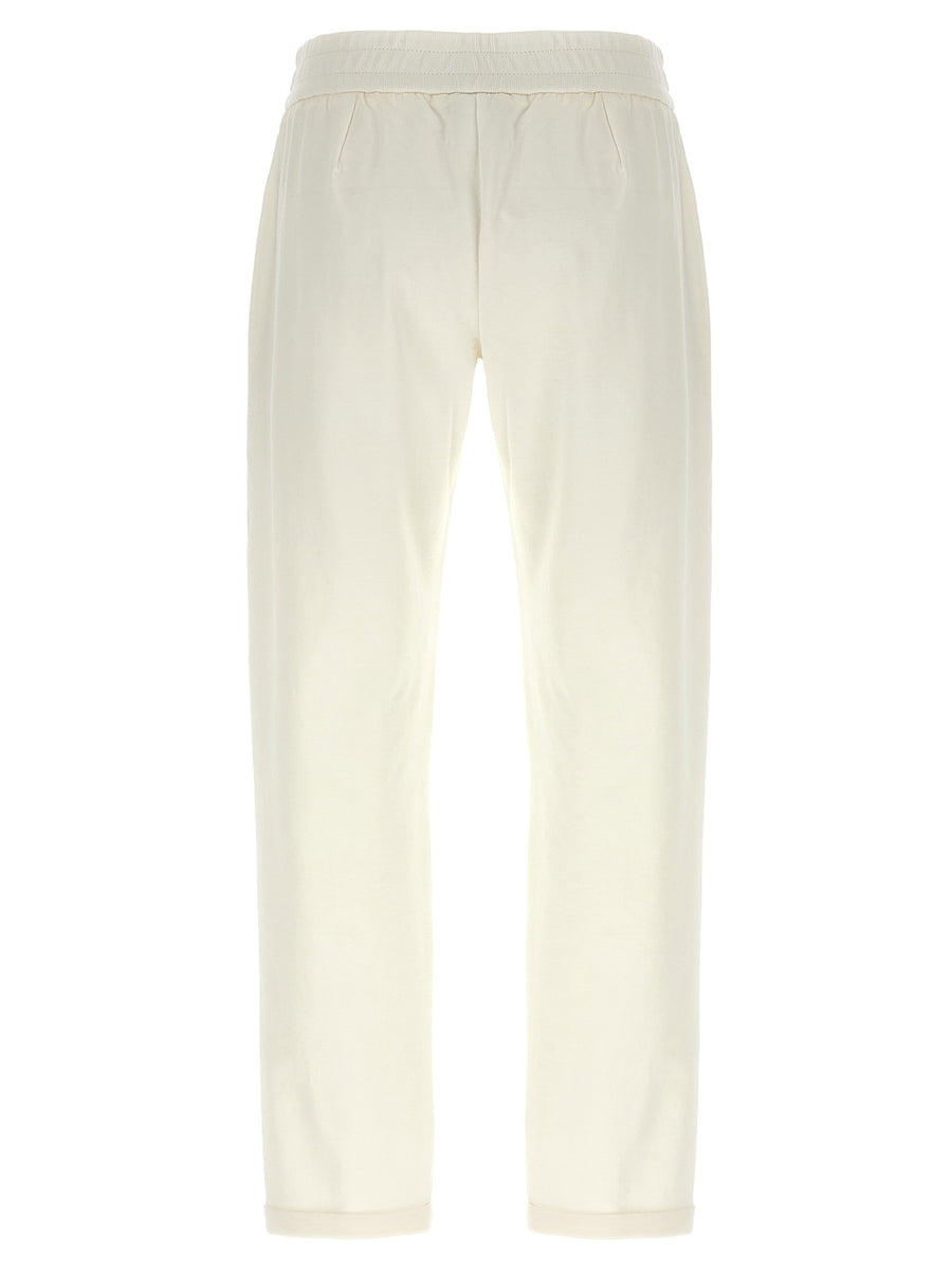 Brunello Cucinelli Monile Joggers In Brushed Cotton With Monile Detail
