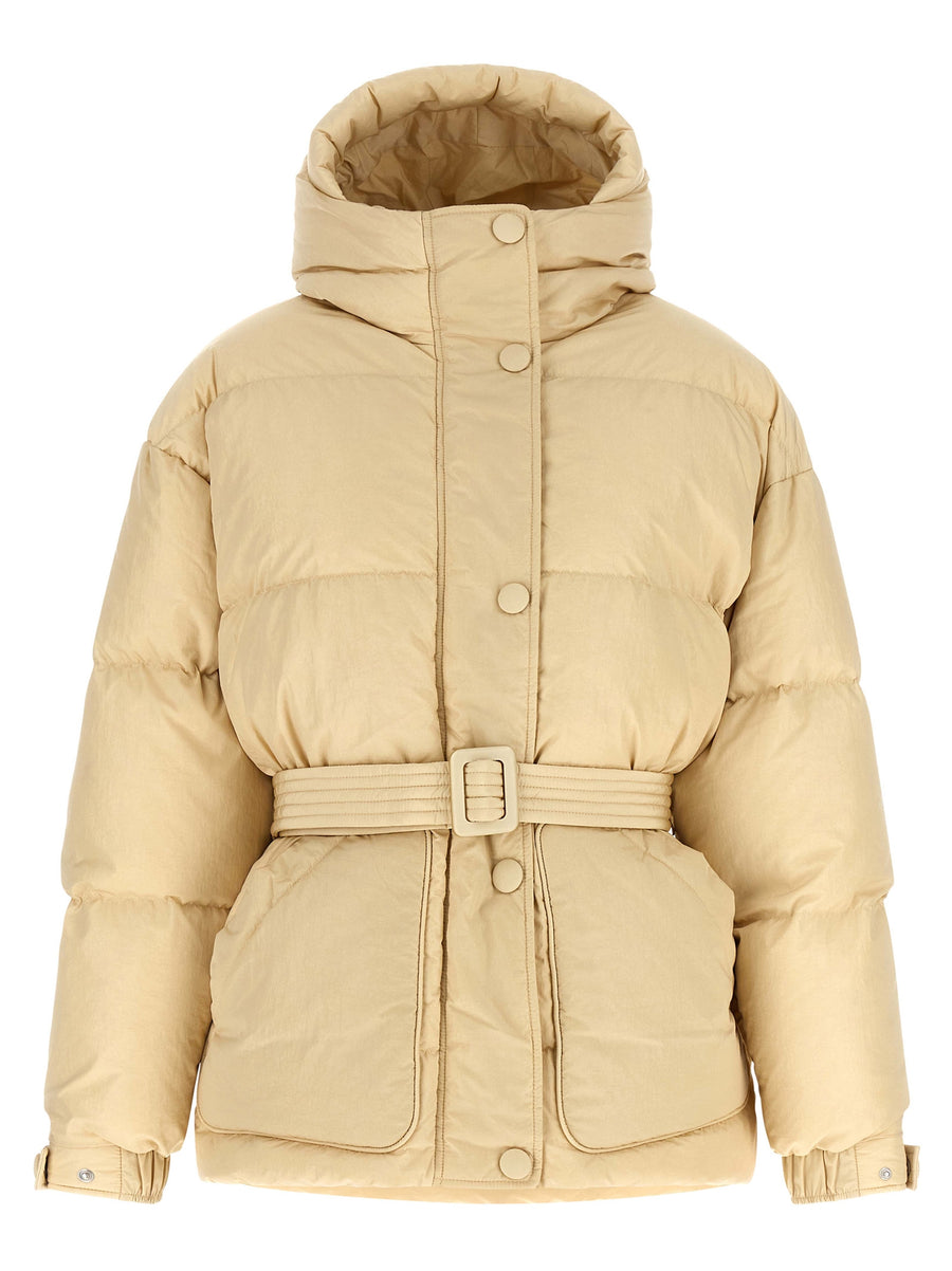 Ienki Ienki Michlin Down Jacket For Women Warm Quilted Nylon Goose Down Hooded With Removable Belt