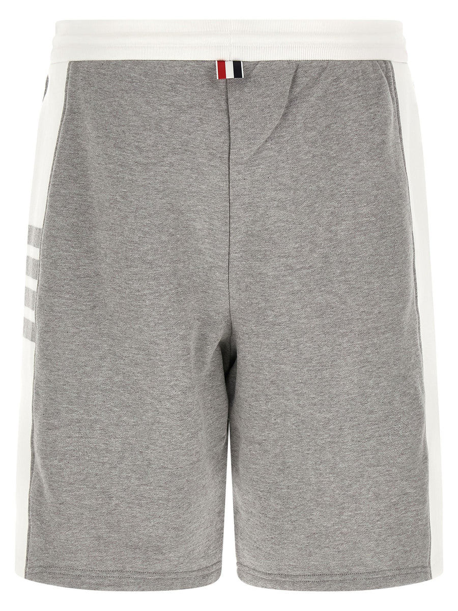 Thom Browne 4 Bar Bermuda Shorts For Men 100 Percent Cotton Jersey Loopback Comfort Premium Fit